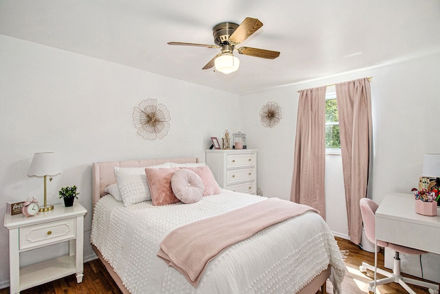 7055 N Center Rd, Mount Morris, MI 48458 - bedroom featuring wood finished floors and ceiling fan