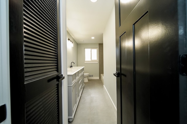34067 Chatsworth Dr, Sterling Heights, MI 48312 - full bath featuring tile patterned flooring, toilet, an enclosed shower, vanity, and baseboards