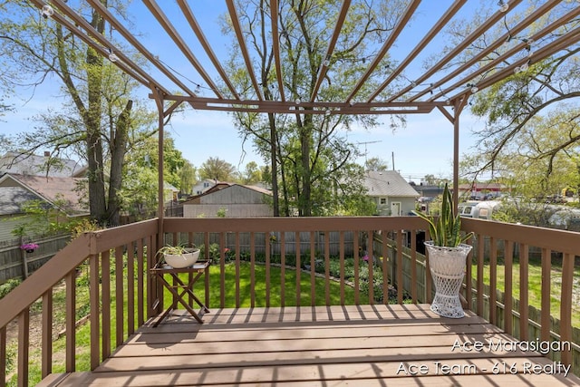 deck with a pergola