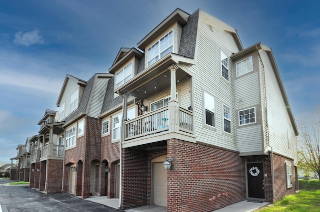 view of property featuring a garage