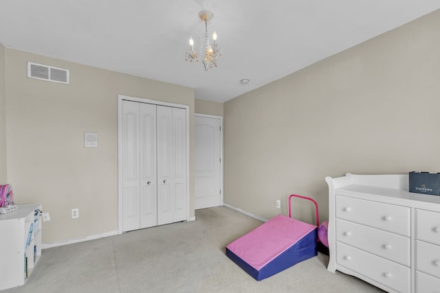 20261 Ramblewood Dr, Macomb, MI 48044 - recreation room featuring carpet, baseboards, and a chandelier