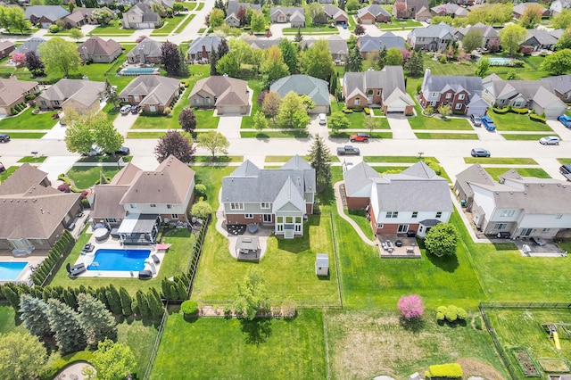 20261 Ramblewood Dr, Macomb, MI 48044 - aerial perspective of suburban area with a pool