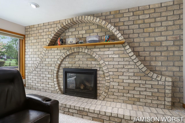 detailed view of a fireplace