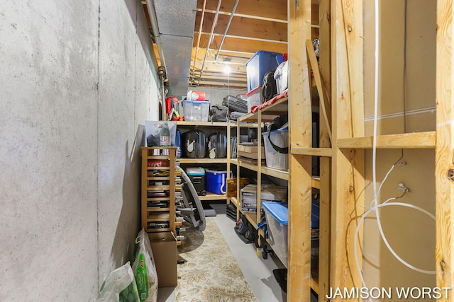 view of storage area