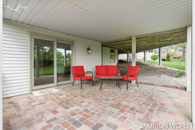view of patio / terrace with an outdoor living space