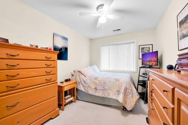 24459 Surfside Rd, Novi, MI 48374 - bedroom featuring light carpet and ceiling fan