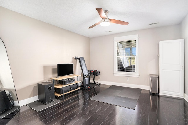 3080 Silver Fir Ct, Holland, MI 49424 - workout area with baseboards, wood finished floors, and ceiling fan