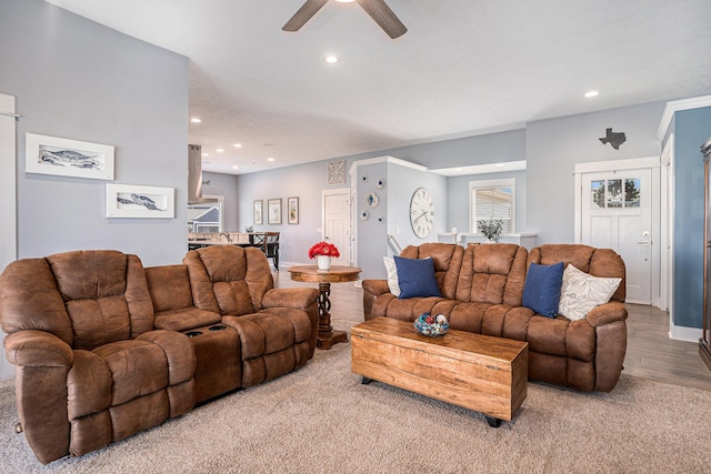 3080 Silver Fir Ct, Holland, MI 49424 - living area featuring ceiling fan and recessed lighting