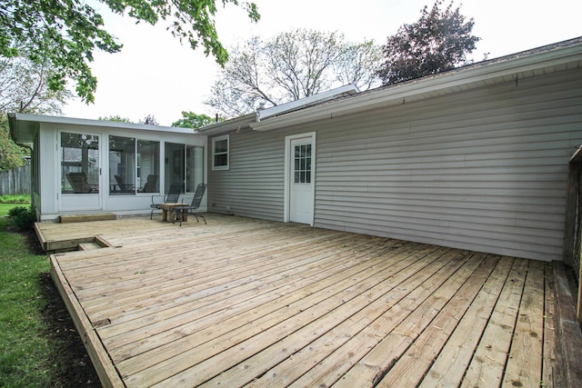 6339 Westchester St, Portage, MI 49024 - deck featuring a sunroom