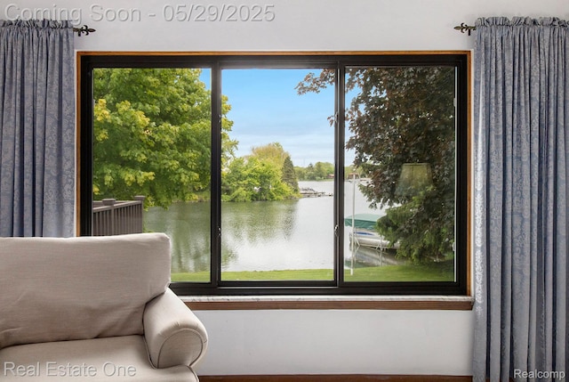 4976 Ledgewood Dr, Commerce Twp, MI 48382 - doorway to outside featuring a water view