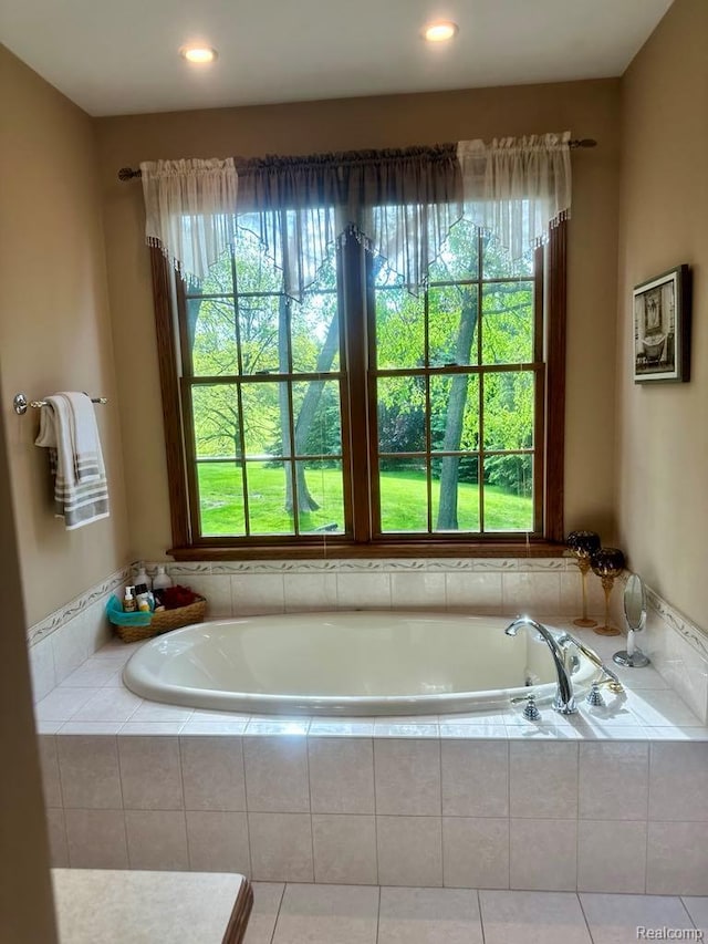 3217 Autumn View Ln, Metamora, MI 48455 - bathroom featuring a bath and recessed lighting