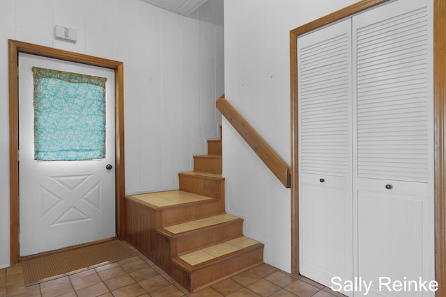 16972 James Dr, Big Rapids, MI 49307 - stairway featuring tile patterned flooring