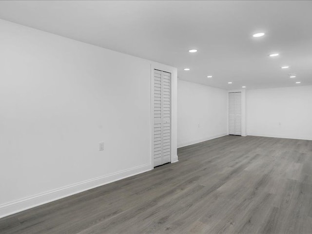 37305 Maas Dr, Sterling Heights, MI 48312 - finished basement with recessed lighting, wood finished floors, and baseboards