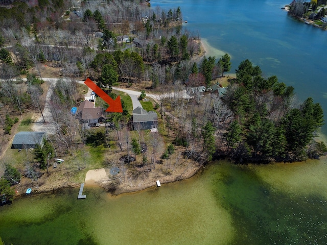 153 Tippi Trl, Buckley, MI 49620 - aerial view of property and surrounding area featuring a large body of water