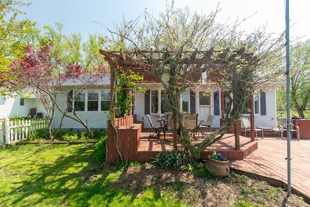 5303 Lake Rd, Reading, MI 49274 - rear view of property featuring a wooden deck