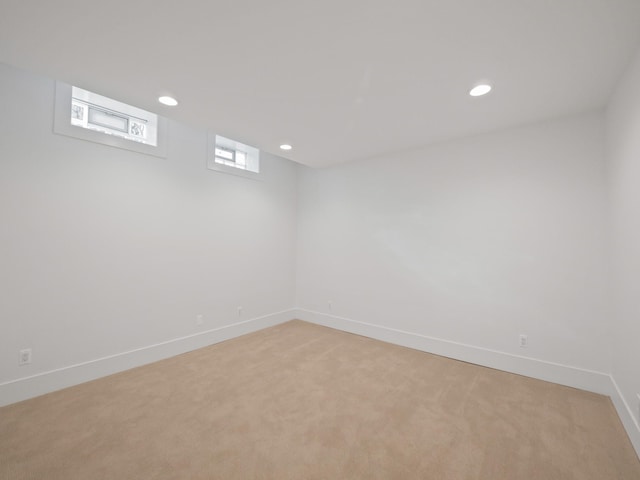 330 Ferndale Ave, Birmingham, MI 48009 - below grade area featuring light colored carpet, recessed lighting, and baseboards