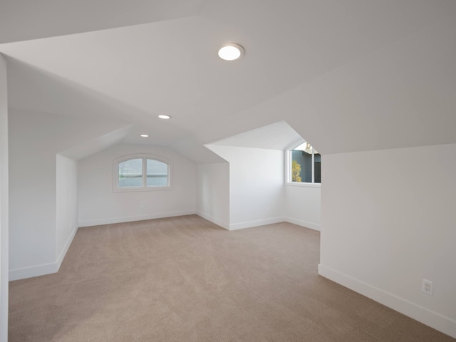 330 Ferndale Ave, Birmingham, MI 48009 - additional living space featuring vaulted ceiling, light colored carpet, baseboards, and recessed lighting