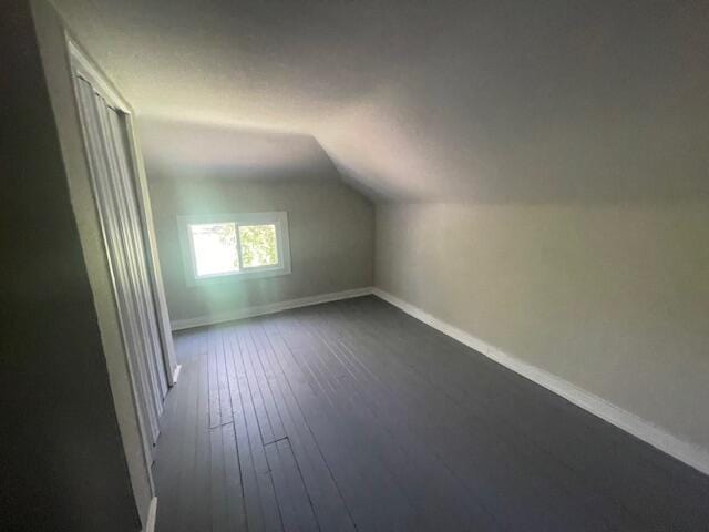 519 Whaley St, Cadillac, MI 49601 - additional living space featuring vaulted ceiling, dark wood-style flooring, and baseboards