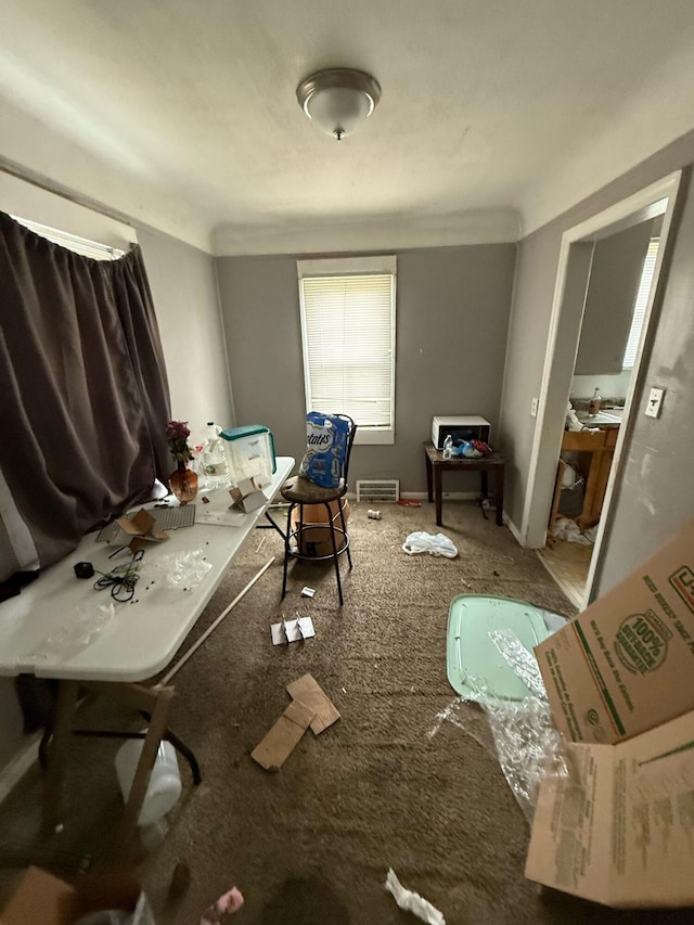 9605 Decatur St, Detroit, MI 48227 - office area with carpet and baseboards