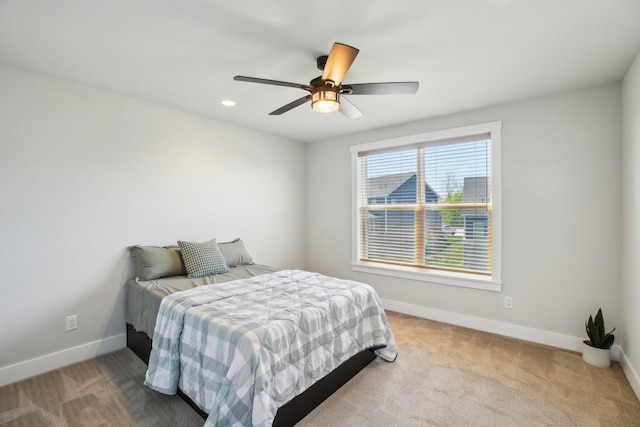 5534 Helmsdale Blvd, West Bloomfield, MI 48322 - carpeted bedroom with baseboards, ceiling fan, and recessed lighting
