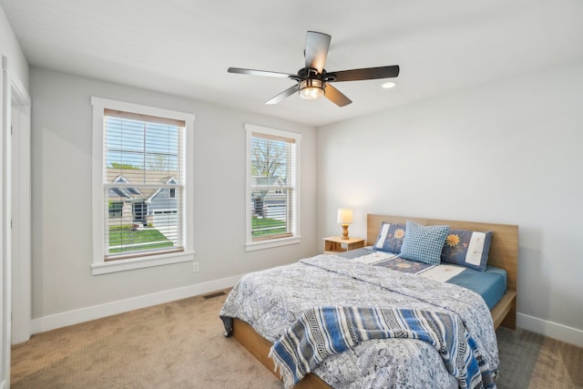 5534 Helmsdale Blvd, West Bloomfield, MI 48322 - carpeted bedroom featuring baseboards, a ceiling fan, and recessed lighting