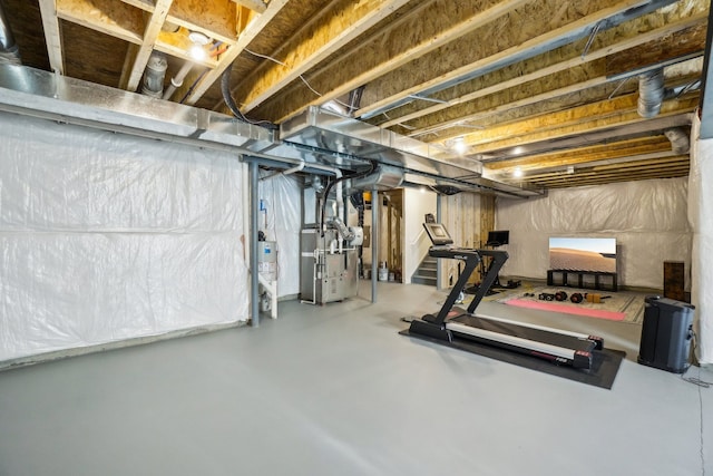 5534 Helmsdale Blvd, West Bloomfield, MI 48322 - workout room featuring heating unit and water heater