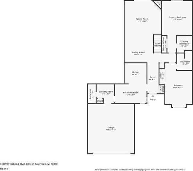 43389 Riverbend Blvd, Clinton Township, MI 48038 - room layout
