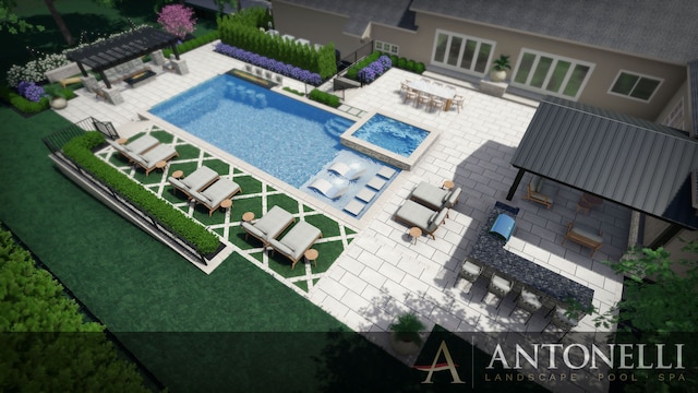 3418 Westchester Rd, Bloomfield Hills, MI 48304 - outdoor pool featuring a pergola and a patio area
