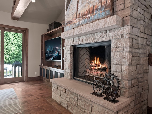 3418 Westchester Rd, Bloomfield Hills, MI 48304 - living area featuring wood finished floors, a fireplace, and baseboards