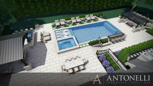 3418 Westchester Rd, Bloomfield Hills, MI 48304 - view of swimming pool with a patio area, an infinity pool, fence, and central air condition unit