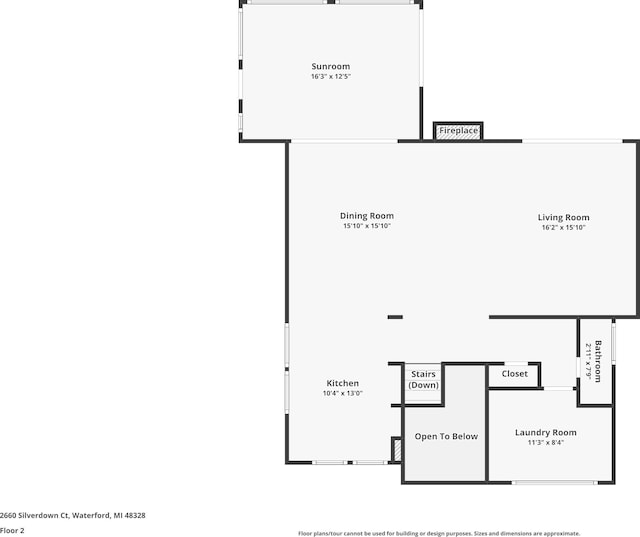 2660 Silverdown Ct, Waterford, MI 48328 - floor plan / room layout
