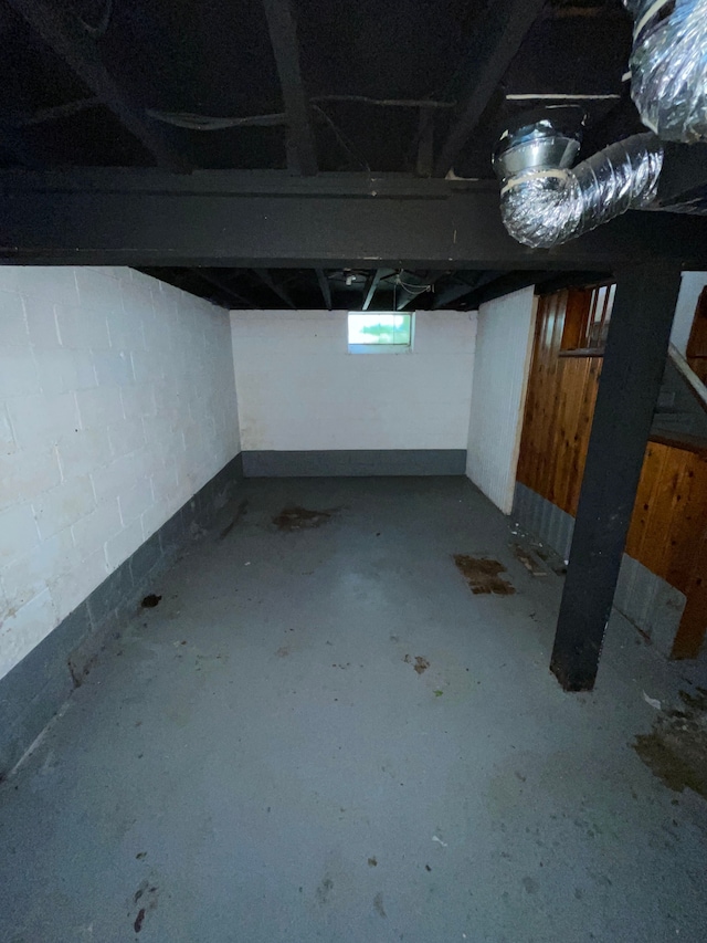 11336 Minock St, Detroit, MI 48228 - below grade area with concrete block wall