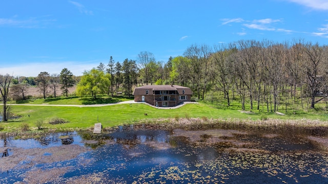 5060 Pratt Rd, Metamora, MI 48455 - back of house featuring a yard and a water view