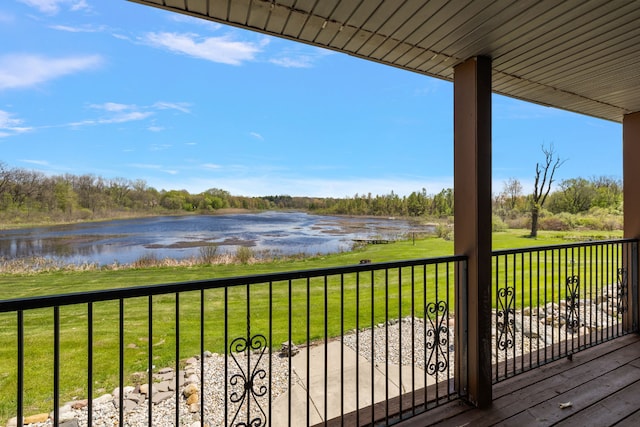 5060 Pratt Rd, Metamora, MI 48455 - deck featuring a water view and a lawn