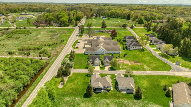 3605 Terrace Hills Ln, Jackson, MI 49203 - aerial view of residential area featuring a heavily wooded area