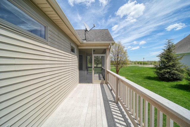 3605 Terrace Hills Ln, Jackson, MI 49203 - wooden terrace featuring a yard and a sunroom