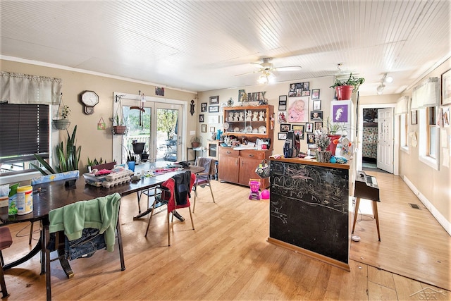 25161 59 1/2 St, Bangor, MI 49013 - dining area with a ceiling fan and light wood-style floors