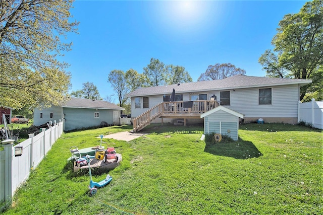 25161 59 1/2 St, Bangor, MI 49013 - back of house featuring a deck and stairway
