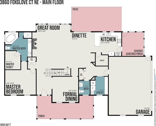 3860 Foxglove Ct NE, Grand Rapids, MI 49525 - floor plan / room layout