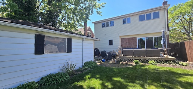 9608 Mercedes, Redford, MI 48239 - back of property featuring a wooden deck and cooling unit