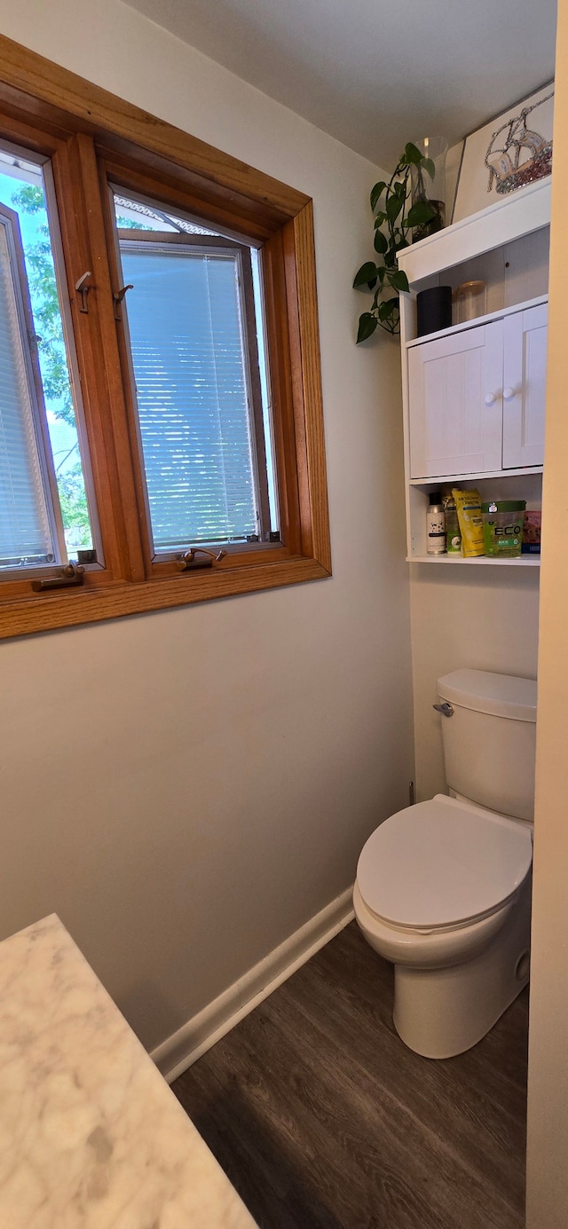 9608 Mercedes, Redford, MI 48239 - bathroom featuring wood finished floors, toilet, and baseboards
