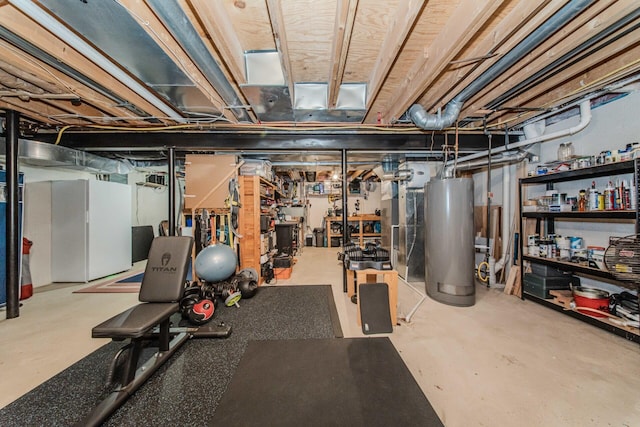 2142 Spring Ridge Dr, Ann Arbor, MI 48103 - workout area with gas water heater