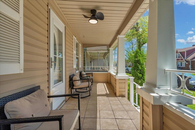 view of patio featuring a porch