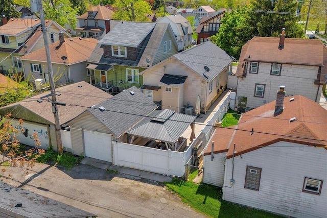 aerial view of residential area