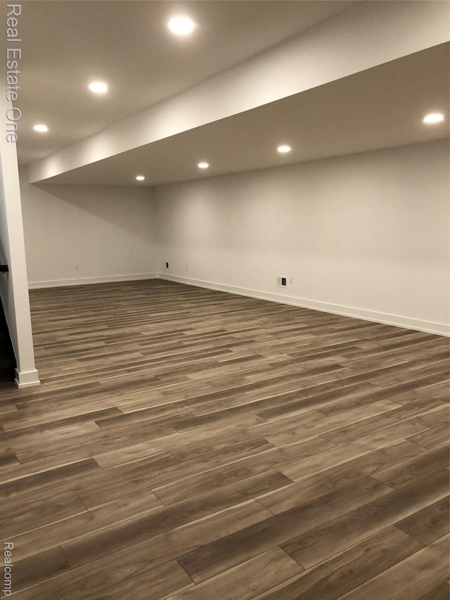 145 Westchester Way, Birmingham, MI 48009 - finished below grade area featuring baseboards, dark wood-style flooring, and recessed lighting