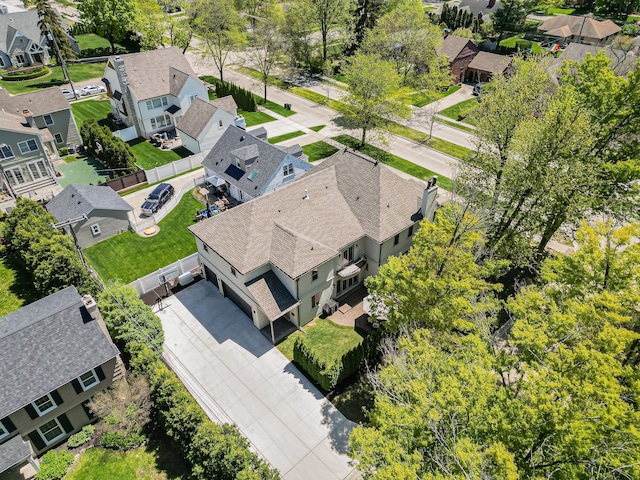 aerial view of residential area