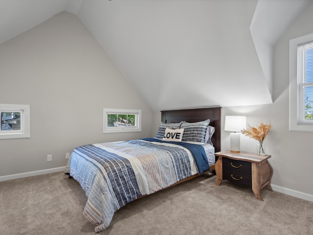 270 S Center St, Northville, MI 48167 - bedroom with carpet, lofted ceiling, and baseboards