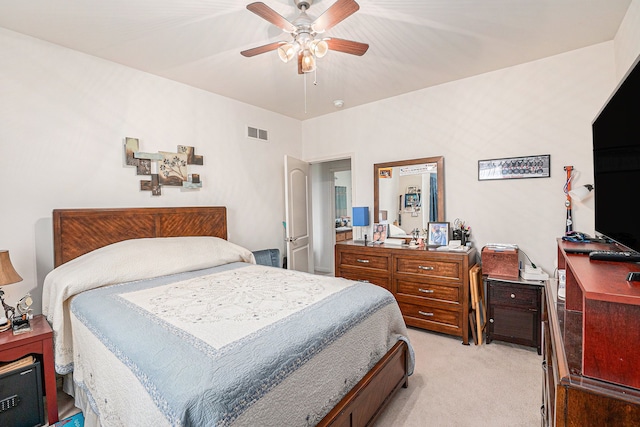 5695 Storrow Ct, Warren, MI 48092 - bedroom featuring light carpet and ceiling fan