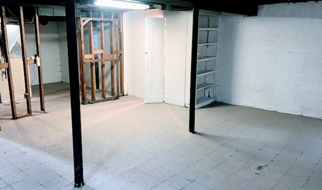 view of unfinished below grade area