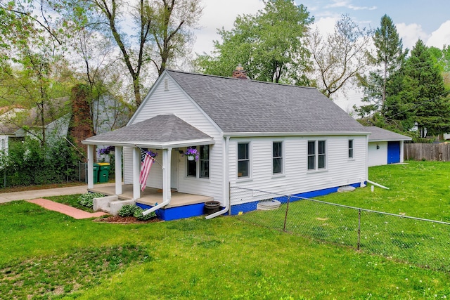 132 Jerome Ave, Ypsilanti, MI 48198 - view of property exterior featuring roof with shingles, a chimney, and a porch